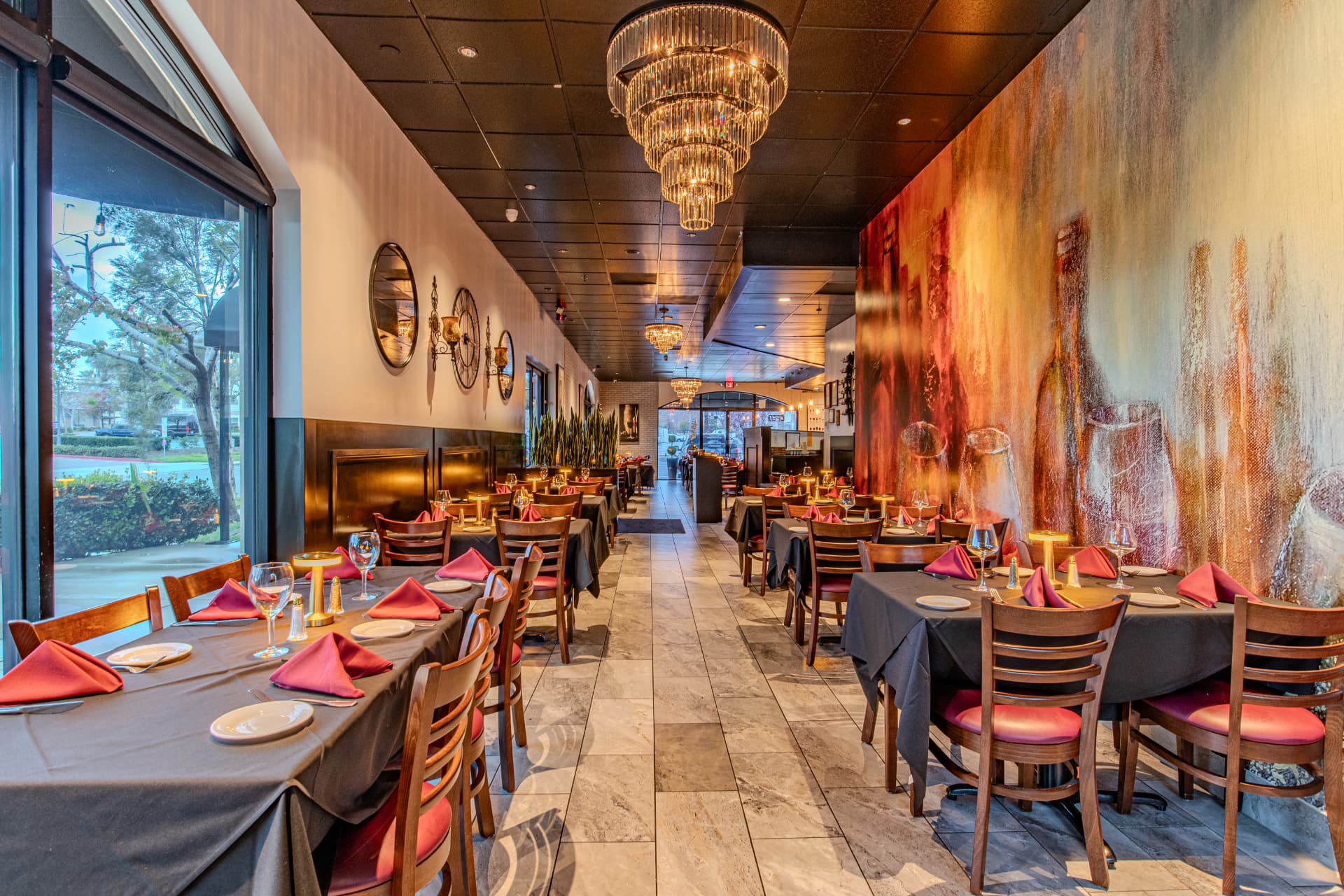 Private dining setup at Cornelio's Steakhouse